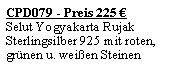 Textfeld: CPD079 - Preis 225 Selut Yogyakarta RujakSterlingsilber 925 mit roten, grnen u. weien Steinen