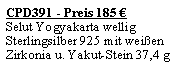 Textfeld: CPD391 - Preis 185 Selut Yogyakarta welligSterlingsilber 925 mit weien Zirkonia u. Yakut-Stein 37,4 g