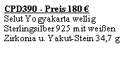 Textfeld: CPD390 - Preis 180 Selut Yogyakarta welligSterlingsilber 925 mit weien Zirkonia u. Yakut-Stein 34,7 g